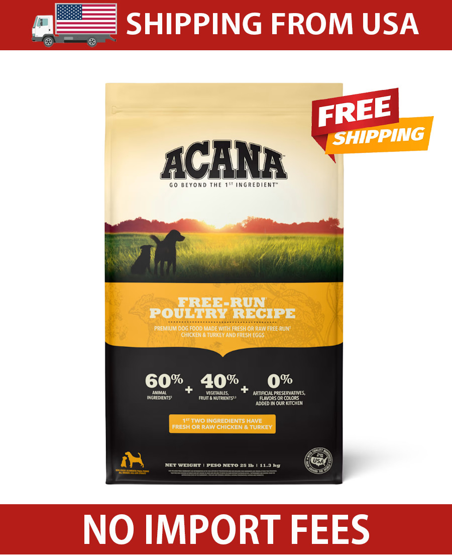 ACANA Free Run Poultry Grain-Free Dry Dog Food, 25-lb bag
