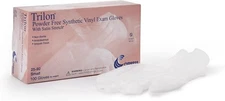 Trilon Exam Gloves - Vinyl, Powder-Free, Beaded Cuff, Non-Sterile Glove - Ambide