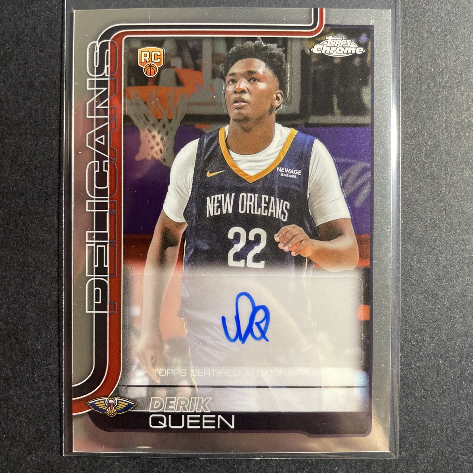 2025-26 Topps Chrome Autograph #TCAR-DQ Derik Queen Rookie New Orleans Pelicans