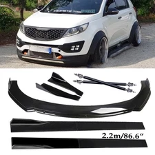 Front Bumper Lip Chin Spoiler Rear Glossy Black For Kia Sportage Body Kit Side