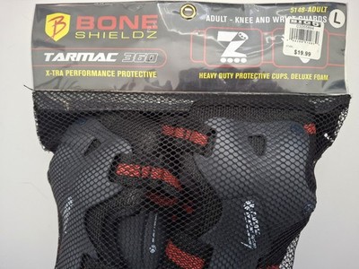 Bone Shieldz Tarmac 360 Knee Pads Wrist Guards Adult Sports Skateboarding Red