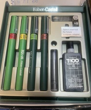 New Vintage Faber Castell Technical Pen Set / 1 Rapidograph Drafting TG1-H TG1-S