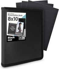 Photo Album 8X10 (Black) with Mounting Paper, 8 X 10 Photo & Art Portfolio Prese