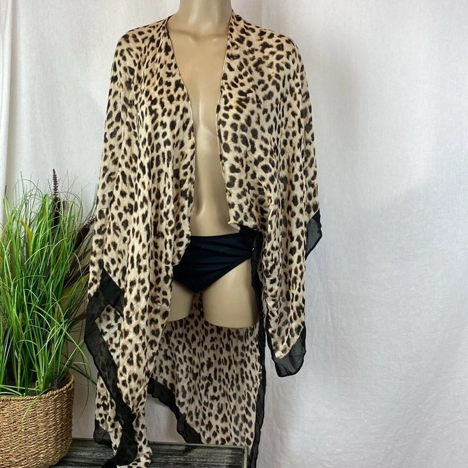 Top Kimono Express Estampado Animal Frente Abierto NUEVO OS Foto 2 de 4