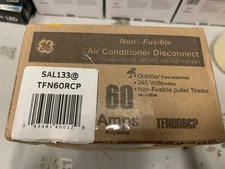 GE 60 Amp 240-Volt Non-Fuse Metallic AC Disconnect - New Read