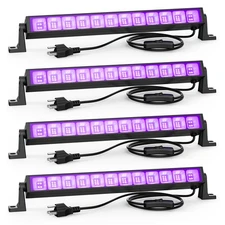 4PCS 40W LED Black Light Bar, Black Lights for Glow Party, Blacklight with Pl...