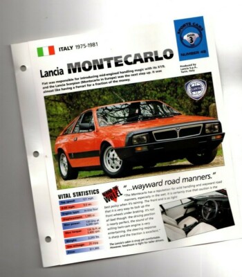 LANCIA MONTECARLO/SCORPION SPEC SHEET/Brochure:1980, | eBay