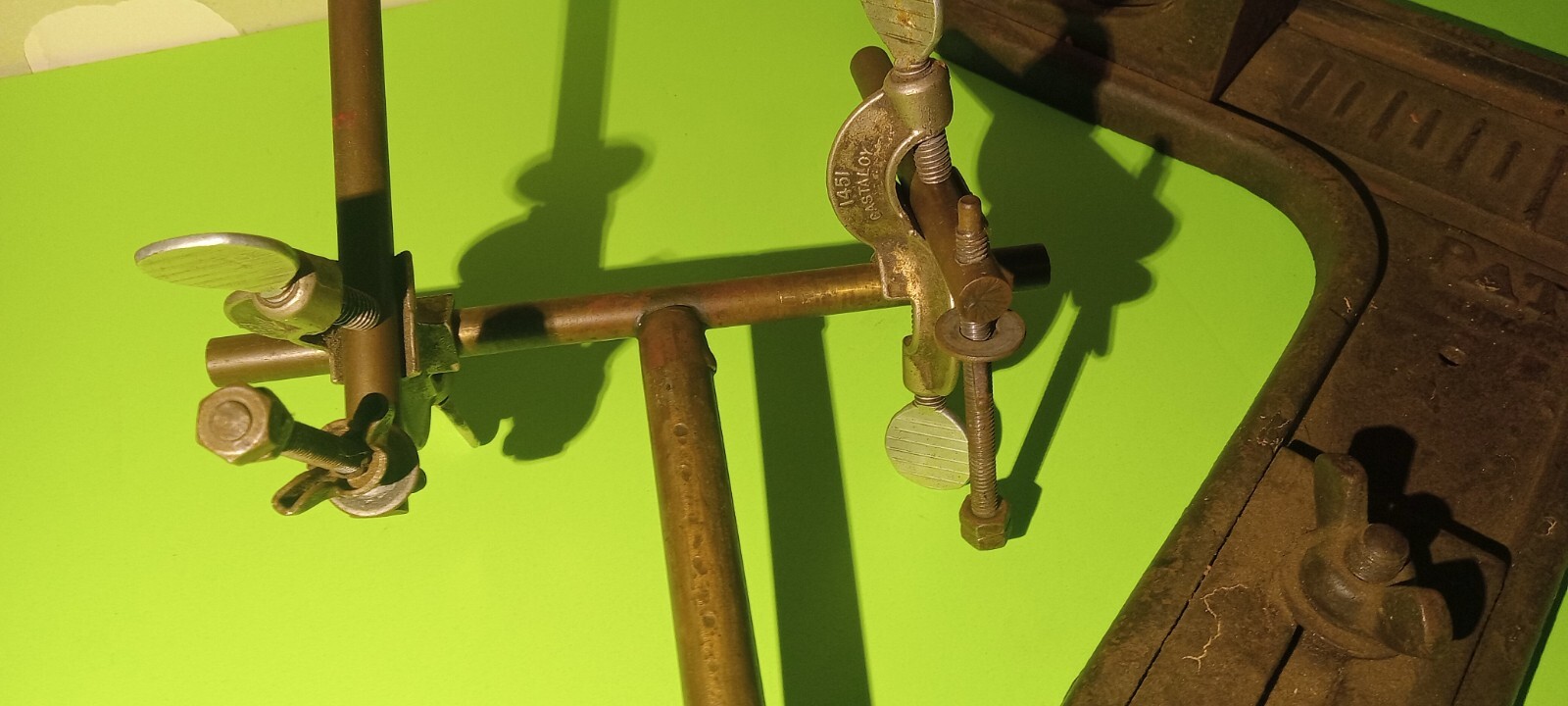 antique motorcycle bicycle wheel truing stand cast iron vintage Dudley Harley eBay