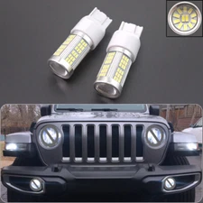 2x 7443 6000K White LED Daytime Running Light Bulbs for Jeep Gladiator 2020-2024