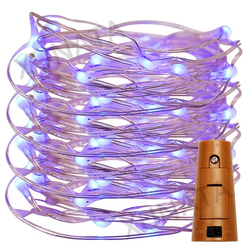 20 LED Wine Bottle Silver Wire Fairy String light bulb Cork Festival Party Decor - Picture 21 of 21