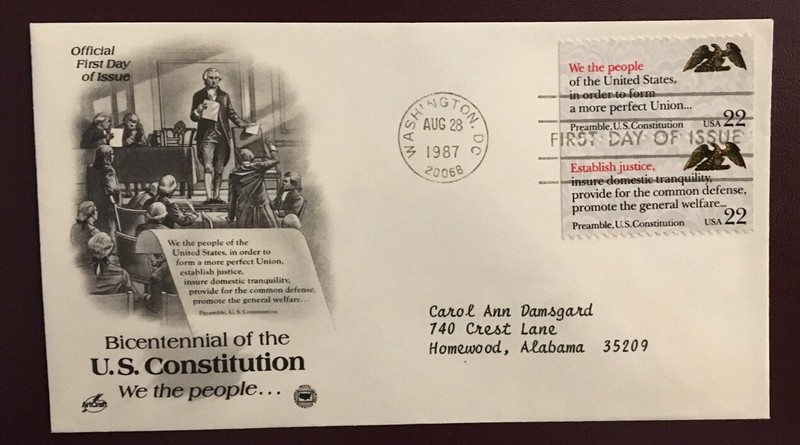 USA First Day of Issue of the Bicentennial of the US Constitution. Used.2356-57.