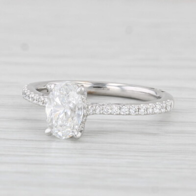 Neu Tacori 1.30ctw Oval Diamant Verlobungsring 18k Weißgold Größe 6.5 GIA EGL