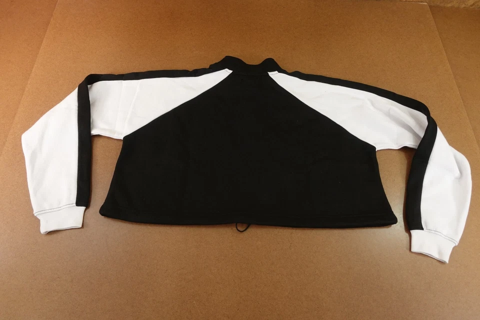 Sudadera corta pulóver Boohoo para mujer talla 8 negra blanca media cremallera nueva con etiquetas Foto 4 de 4