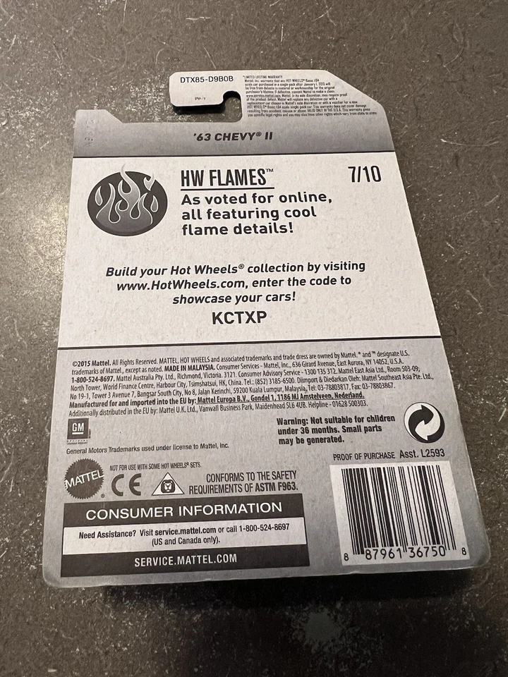 Hot Wheels '63 CHEVY II HW Flames Pink 14/365 7/10 - Image 4 of 4