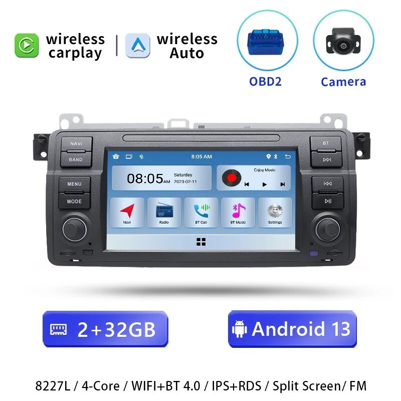 Autoradio Android 13 avec GPS et Wifi pour BMW E46 M3 écran tactile - 4