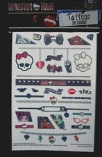 MONSTER HIGH Colorful Fun Temporary Tattoos 28 Count 1" - 4" Brand NEW
