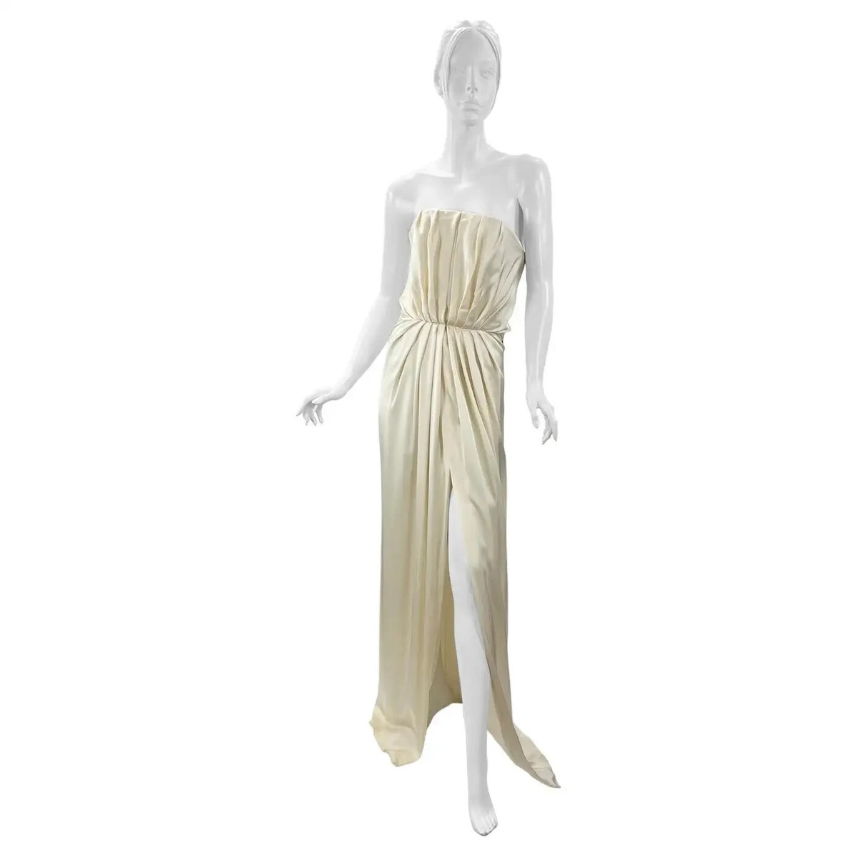 2012 Yves Saint Laurent Edition Soir Strapless White Silk