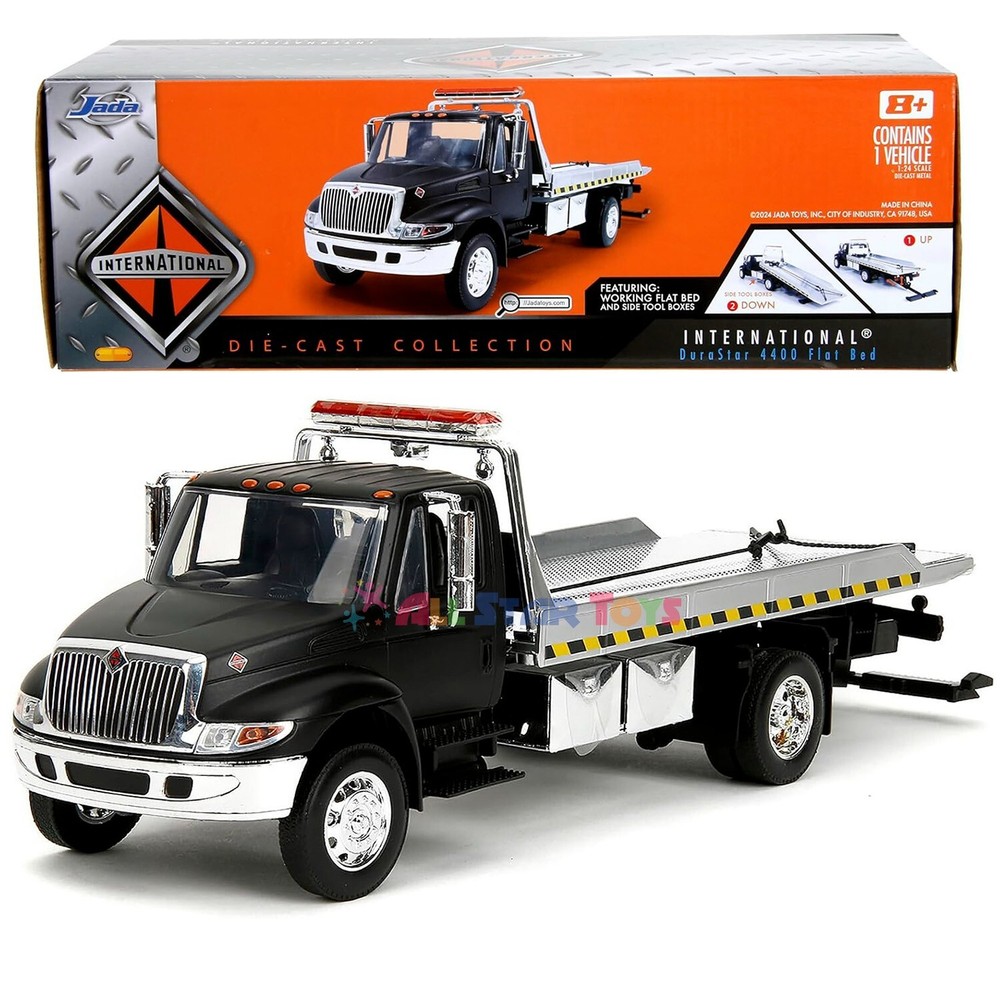 1/24 Jada International DuraStar 4400 Flatbed Tow Truck Matte Black 35851