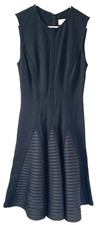 LELA ROSE Black Sleeveless Fit & Flare Knit Dress Sz 6