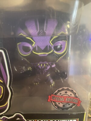 Funko Pop Marvel N°891 - Black Panther Black Light Special Edition, Figurine Collector Fluorescente