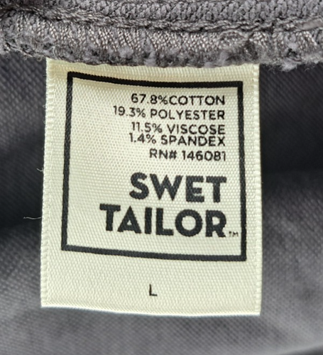 SWET Tailor The Duo Jacket Mens Large Gray Charcoal Stretch Button Preppy Casual - Picture 2 of 14