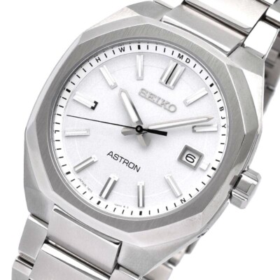 SEIKO ASTRON NEXTER SBXY081 Titanium Radio Solar Watch Silver White Dial 39.6mm