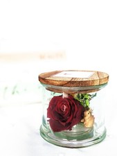 The Preserved Red Rose With Bunny Years Flower Eternal Red Rose In Class Jar 