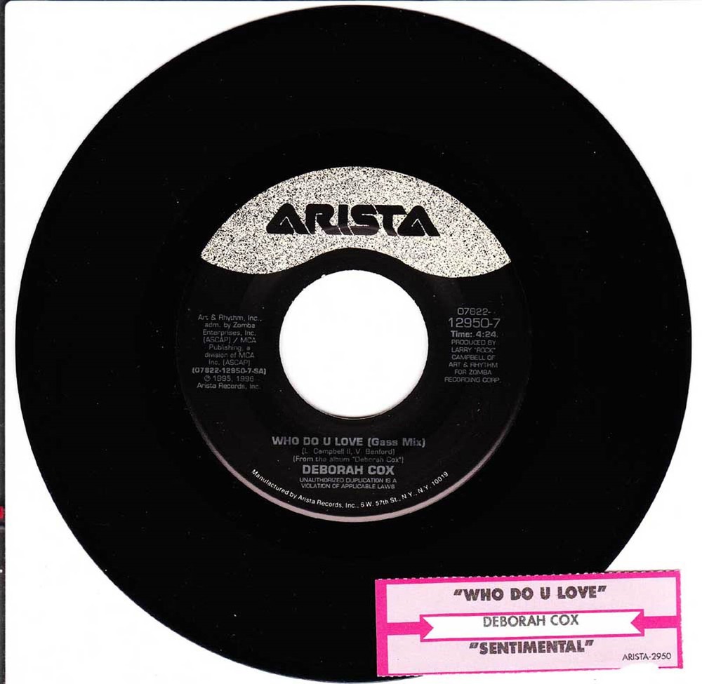 Deborah Cox Who Do U Love Sentimental 45 RPM Vinyl VG+ 1995 Arista Records