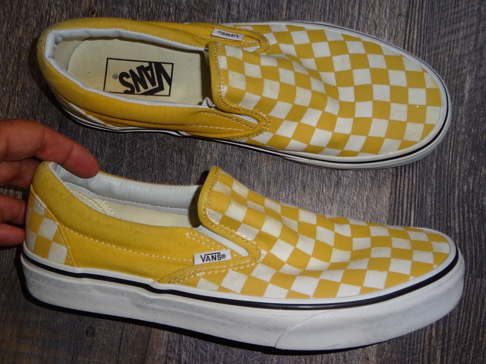 shoes VANS ~ mustard yellow checker checkered ~ men 8 / women slip on | eBay shoes VANS ~ mustard yellow checker checkered ~ men 8 / women slip on | eBay