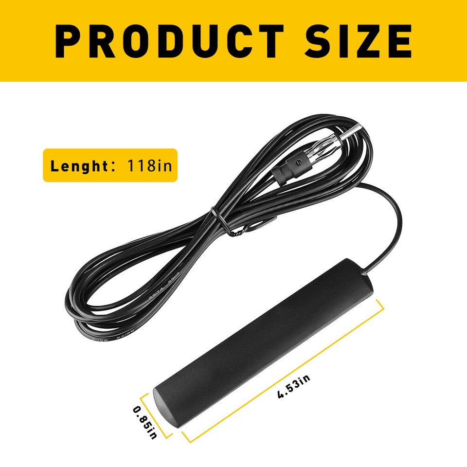 UNIVERSAL CAR HIDDEN AMPLIFIED ANTENNA KIT 12V ELECTRONIC STEREO AM/FM ...