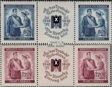 B&ouml;hmen und M&auml;hren 53-54 Dreierstreifen (kompl.Ausg.) gestempelt 1940 Rotes Kreuz