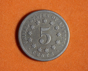 1867- Shield Nickel 5 Cent Piece #P11620