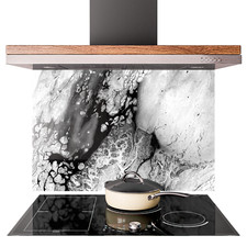 Glass Splashback Kitchen Tile Cooker Wall Panel 47 Sizes Marble Mixed Fluid #04