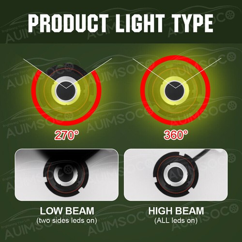 8000K For Toyota Tundra 2014-2017 2018 Combo LED Light Fog Lights Hi-Lo DRL - Picture 10 of 13