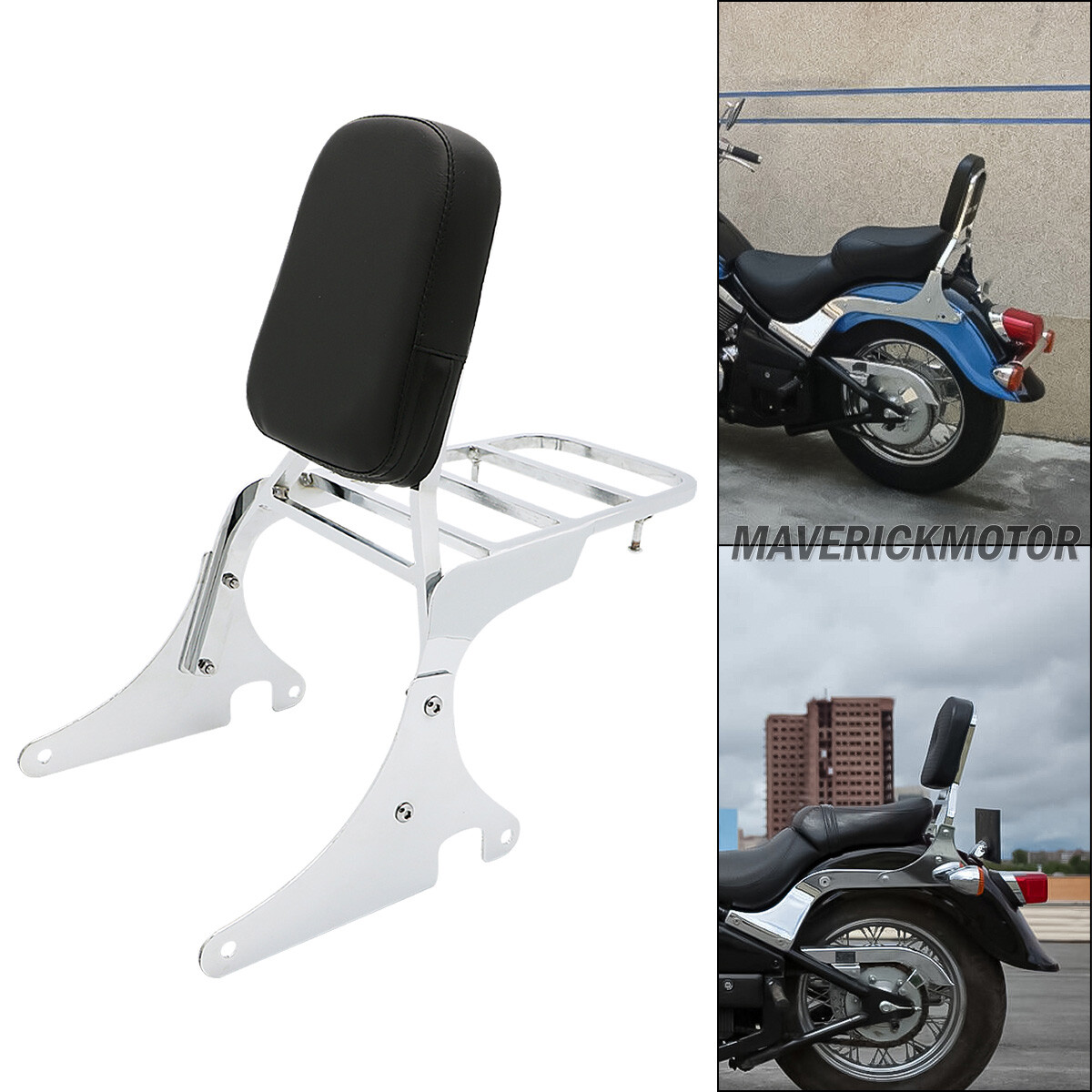 Backrest Sissy Bar w/Luggage Rack For Kawasaki Vulcan VN 400 800