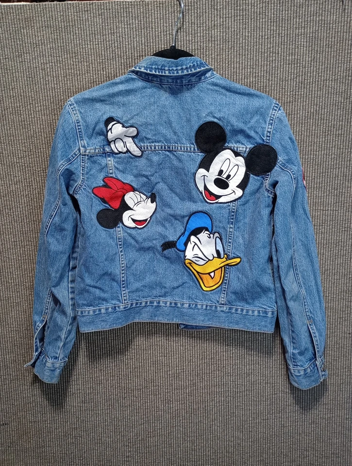 Zara Vintage 1990s Mickey Mouse Custom Denim Jacket Size S - Image 3 of 4