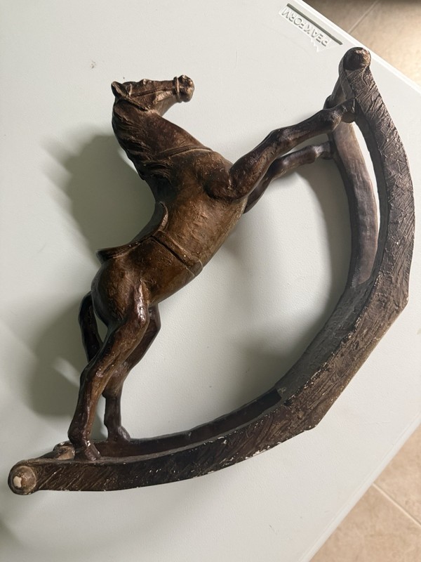 AustinProd 1981  Vintage Rocking Horse Figurine Brown Character Family Horse
