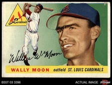 1955 Topps #67 Wally Moon xDOT  Cardinals CORRECT VARIATION 2 - GOOD
