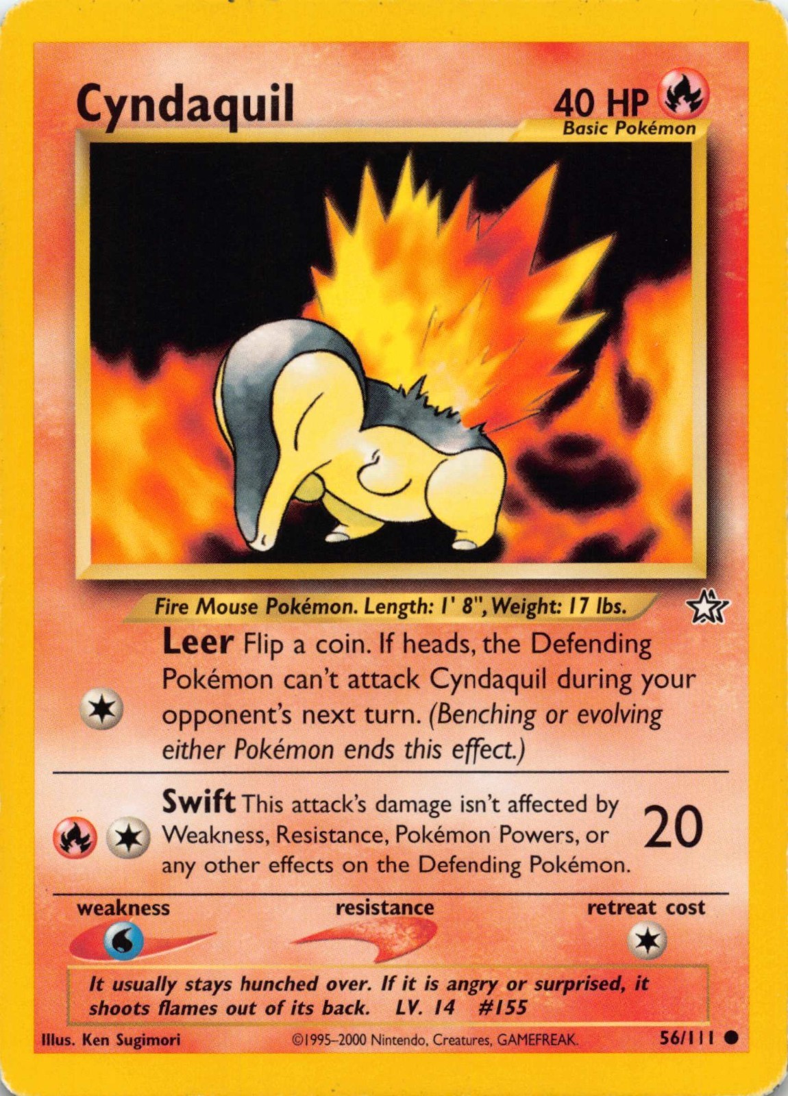 Cyndaquil 56/111 Base set regular HP