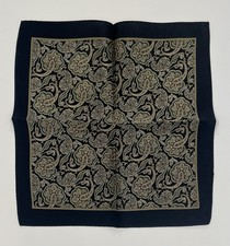 Handkerchief Men Vintage Silk Black Art Paisley Suit Pocket Square 10  