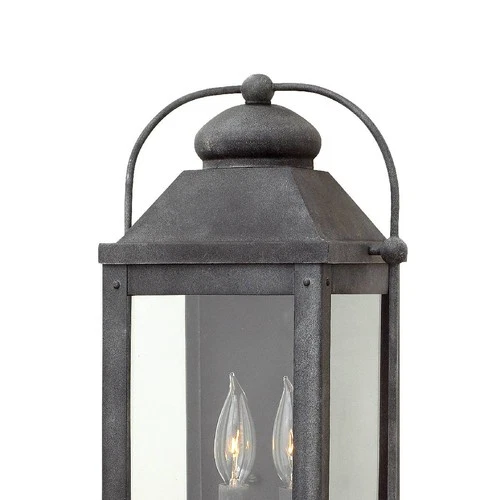 Anchorage 9 1/4"W Aged Zinc Two Candle Outdoor Wall Light - Picture 5 of 10