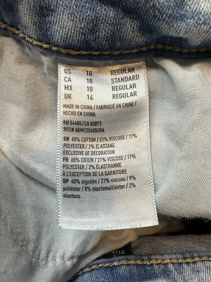 American Eagle Jeans Womens 10 Hi-Rise Jegging Super Stretch X Distressed Ripped - Image 4 of 4