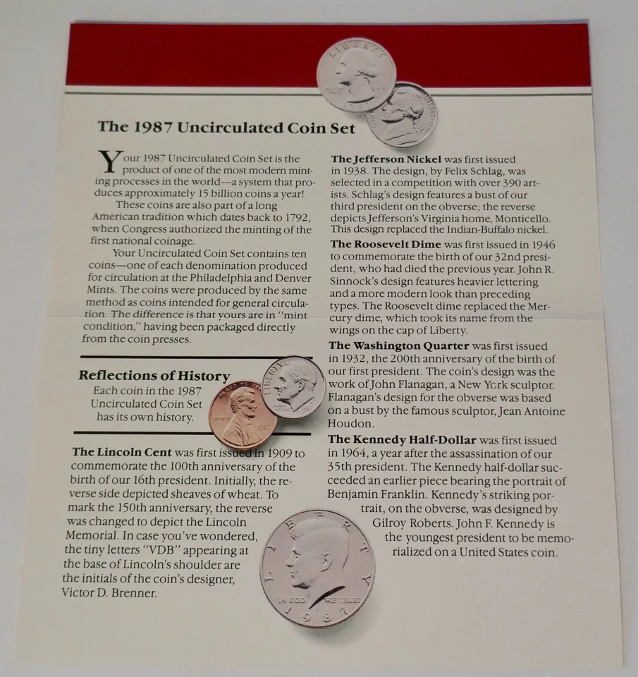 1987 US Mint Uncirculated Coin Set ~ Denver Philadelphia Mint - Image 4 of 4