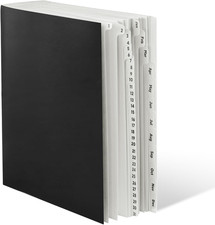 Expandable Desktop File Sorter, Daily Monthly Paper Organizer, Letter Size, Bl