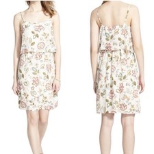 Madewell Silk Floral Mini Summer Dress Size 0 Spaghetti Strap Lined