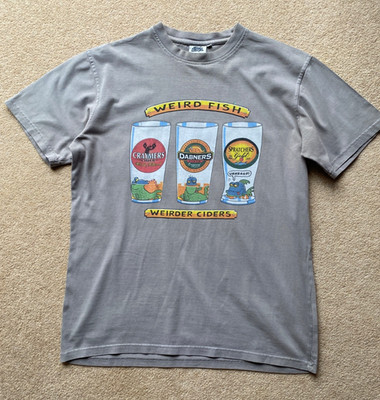 WEIRD FISH BEIGE FRONT LOGO CIDER T-SHIRT M MEDIUM