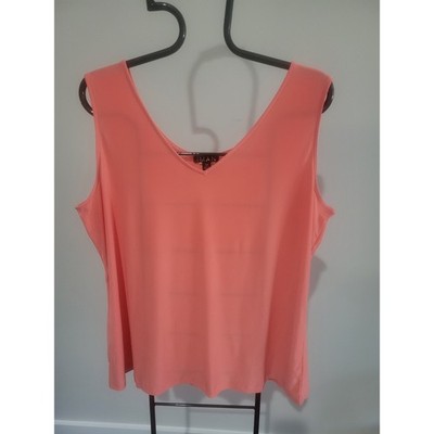 Iman Size Size 2X Coral Orange Tank Top Liquid Knit Slinky NWOT