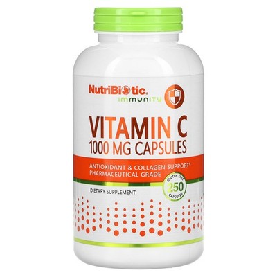 2 X NutriBiotic, Immunity, Vitamin C, 1,000 mg, 250 Capsules-Worldwide