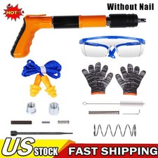 Portable Cordless Concrete Nail Gun Nailer Wall Fastening Tool Orange No Nails 