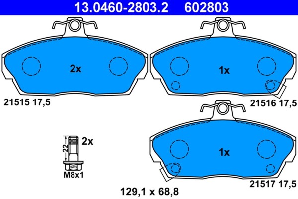 Bremsbelagsatz Scheibenbremse ATE 13.0460-2803.2 FüR Honda Civic MG Rover MC EV-image